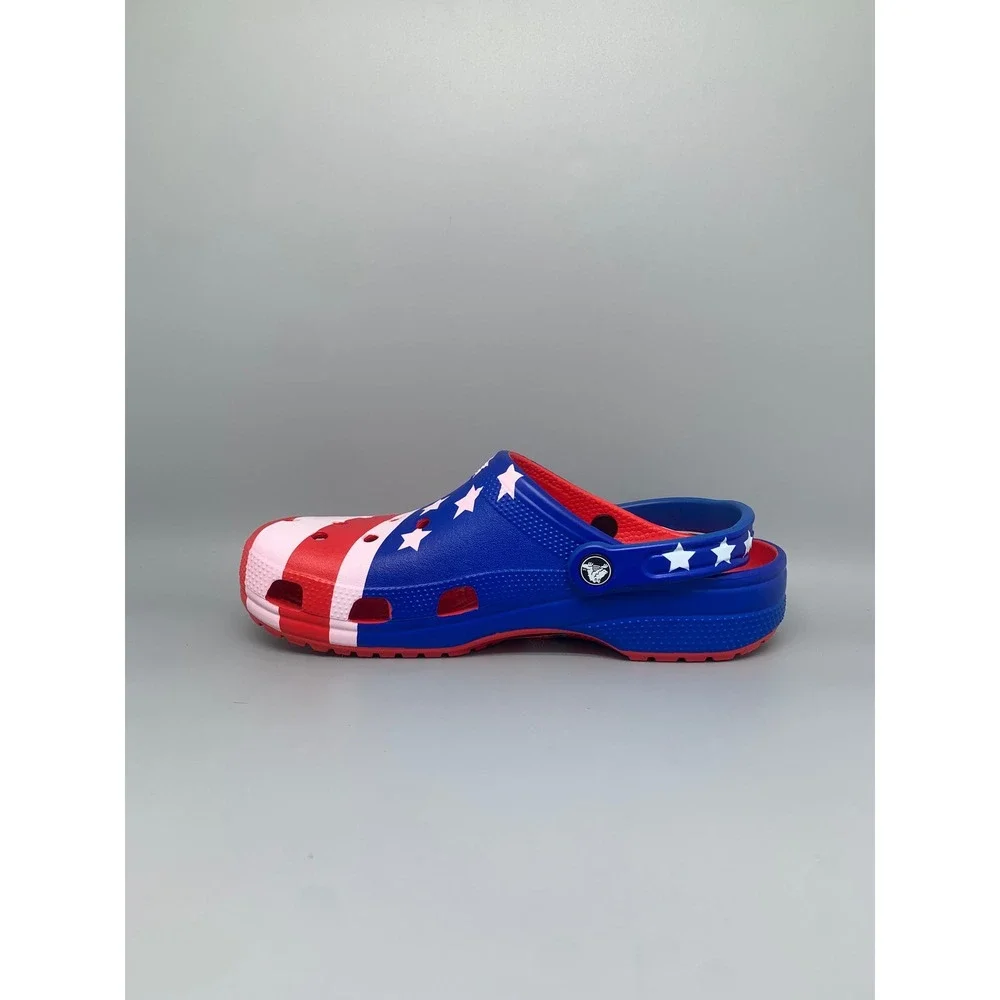 Crocs Classic American Flag Clogs 205974-90H Men's Sz 8 NEW